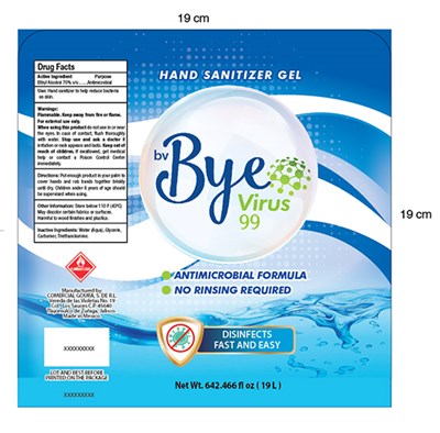 Label 19000 mL Bye Virus